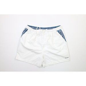 Vintage 90s Pierre Cardin XL Spell Out Pleated Lined Above Knee Shorts White